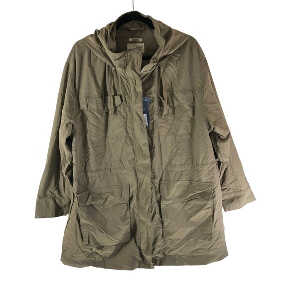 Universal Thread Water Resistant Beige Hooded Womens Rain Jacket XS - Picture 3 of 7